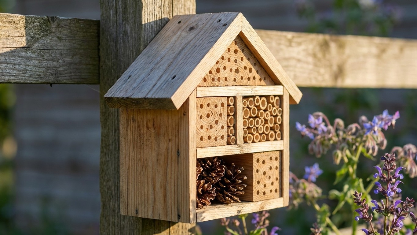 Cet assemblage de 3 matériaux dans votre hôtel à insectes attire les auxiliaires qui protègent le potager