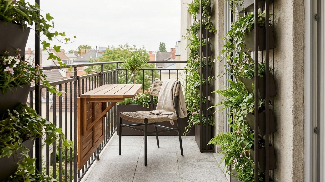Balcon terrasse étroit : aménagement malin pour profiter de chaque centimètre