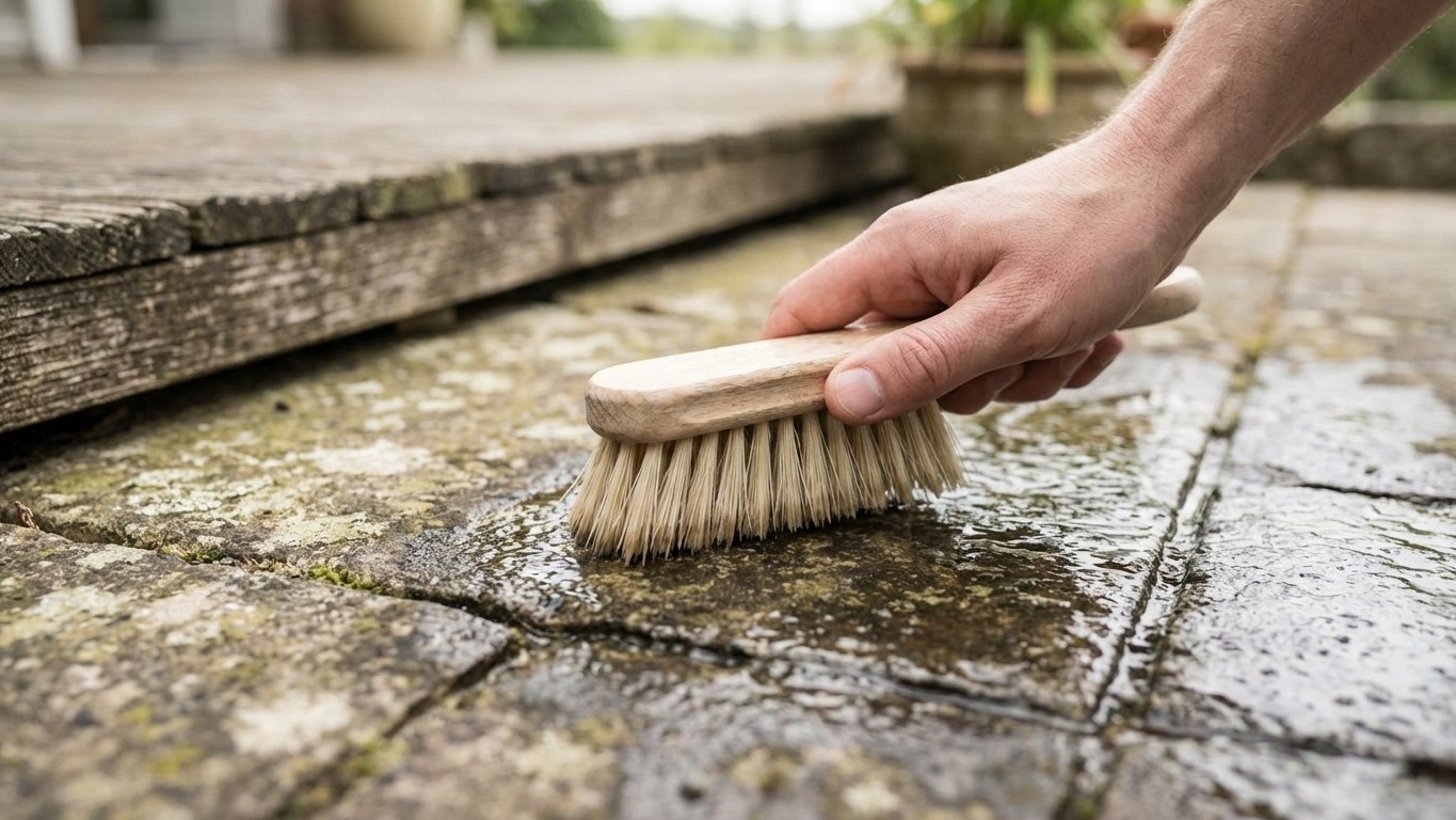 Fini le nettoyeur haute pression : ces 3 ingrédients de cuisine suffisent à raviver une terrasse terne