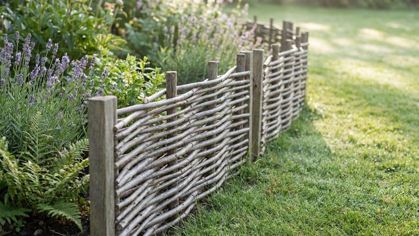 Fini les bordures en plastique : cette technique ancestrale avec des branches fait bien mieux pour 0 €
