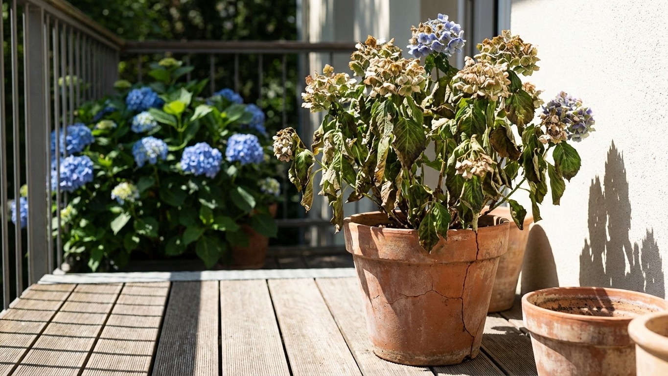 Hortensia sur balcon : quelle exposition choisir pour éviter les coups de soleil