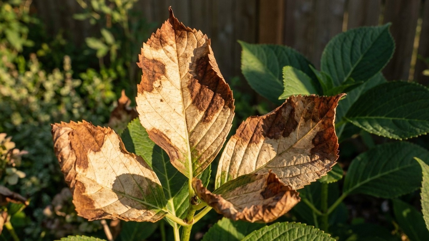 Feuilles d'hortensia brûlées : soleil, gel ou maladie, comment réagir ?