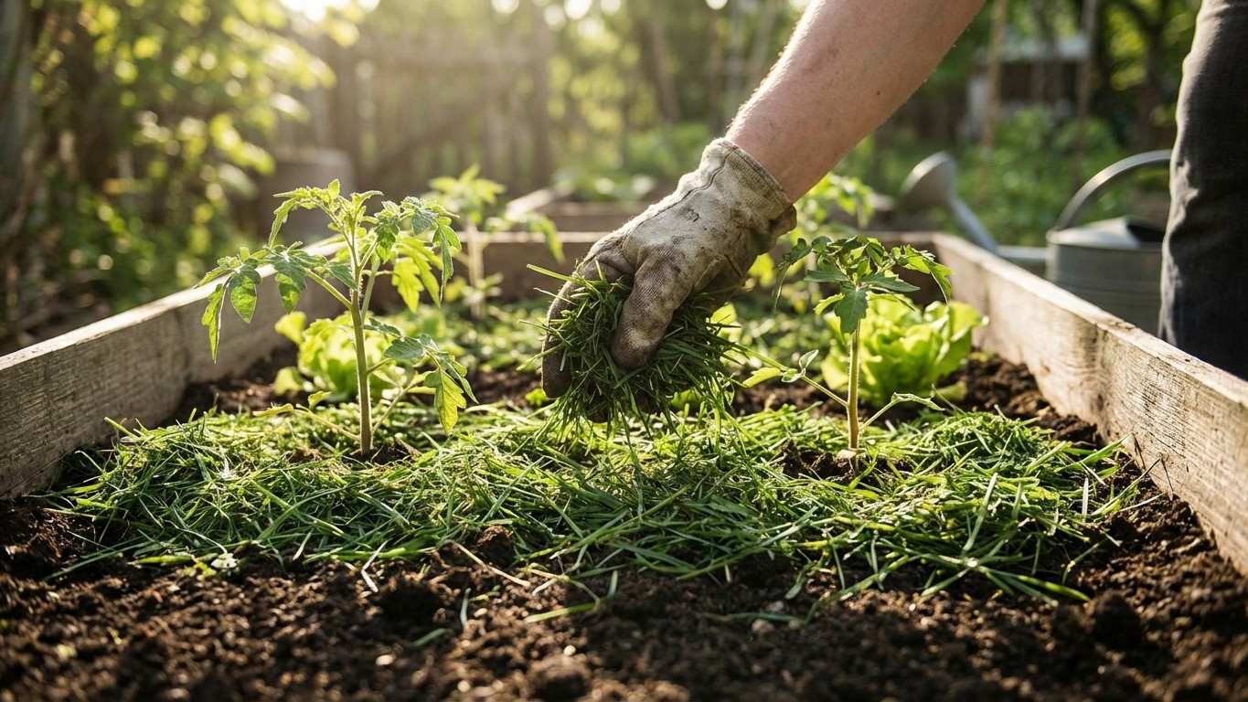 « Je jetais mes tontes de gazon » : depuis que je les étale au potager en mars, je n'arrose presque plus