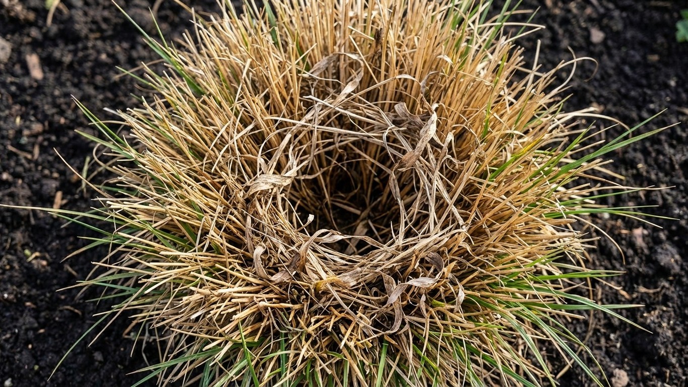 « Ma graminée était énorme et creuse au centre » : un coup de bêche en mars a tout relancé