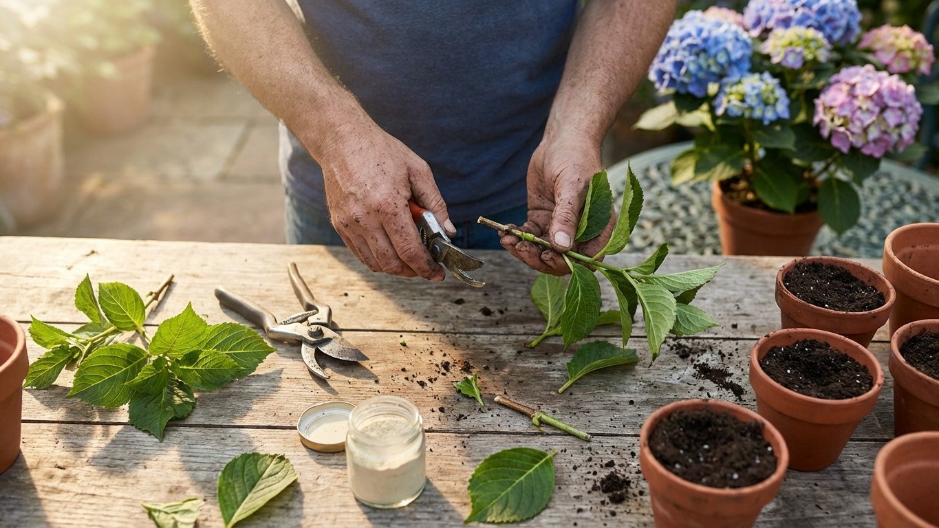 Comment multiplier les hortensias : bouturage, marcottage et division de pied