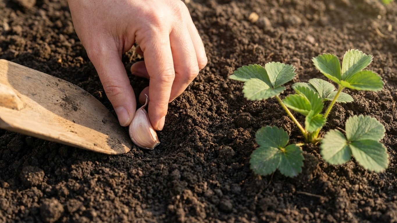 Pourquoi planter de l'ail entre vos fraisiers triple la récolte : le secret des anciens jardiniers