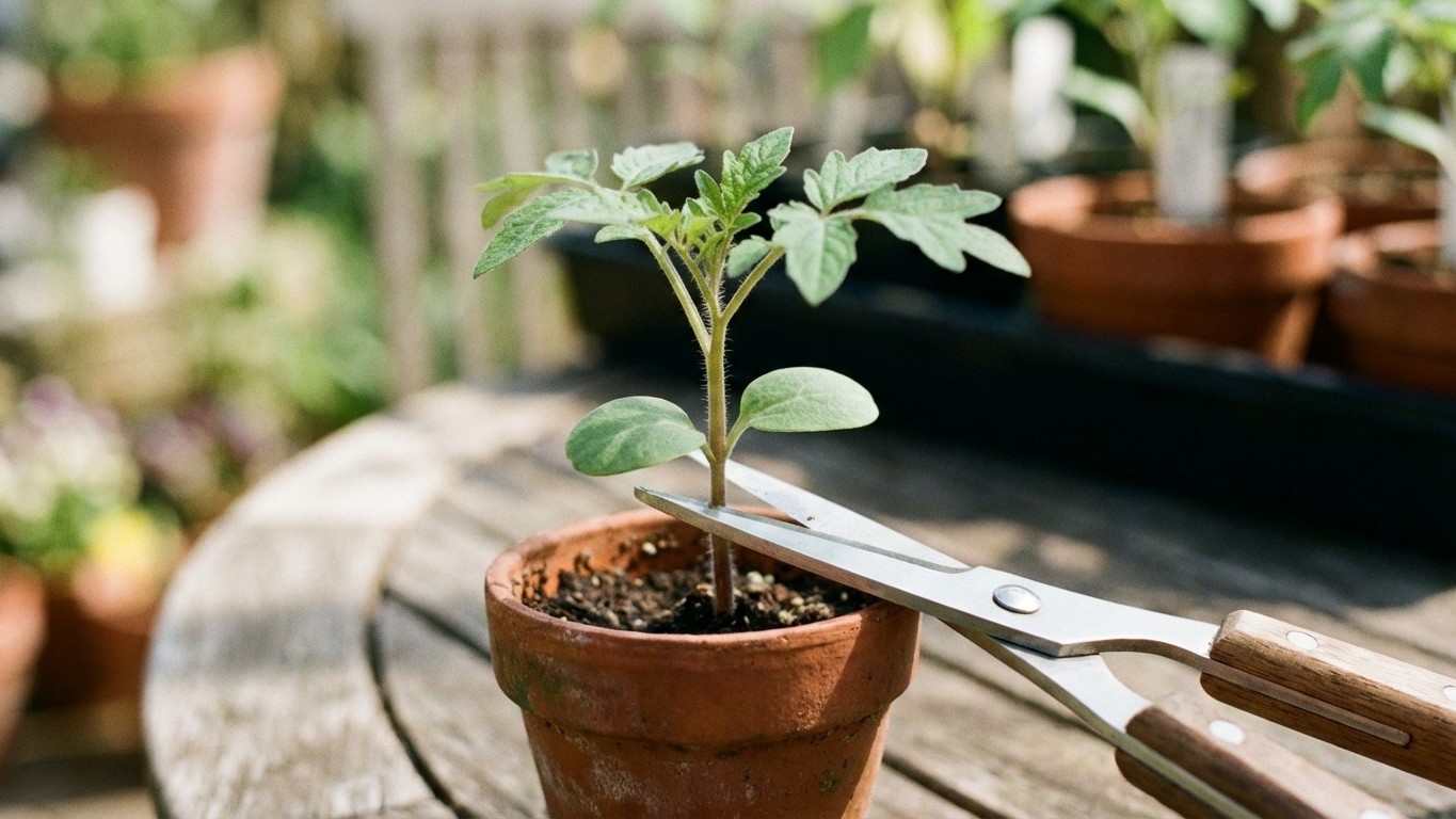 Avant mi-avril, les maraîchers retirent cette partie du plant de tomate que tout le monde garde