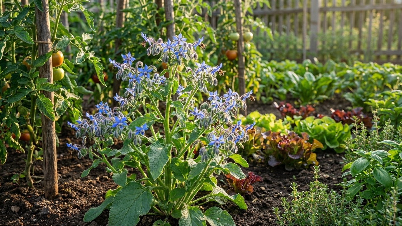 Bourrache au potager : une alliée précieuse pour les associations bénéfiques