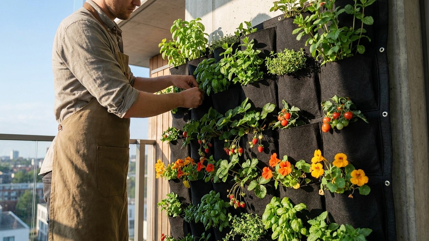 Créer un potager vertical sur un mur : structures, fixations et plantes adaptées