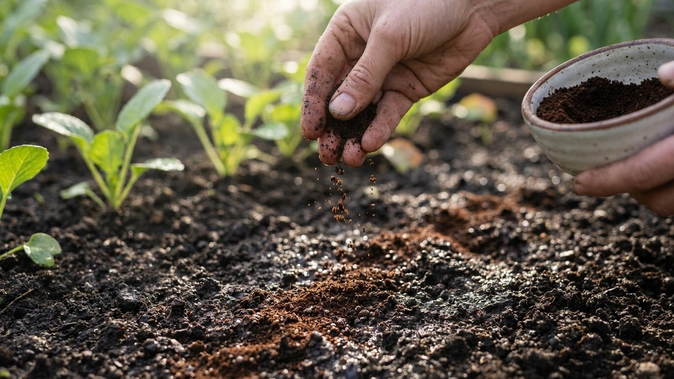 Étaler du marc de café au potager en avril : le geste que tout le monde répète sans voir les dégâts qu'il provoque