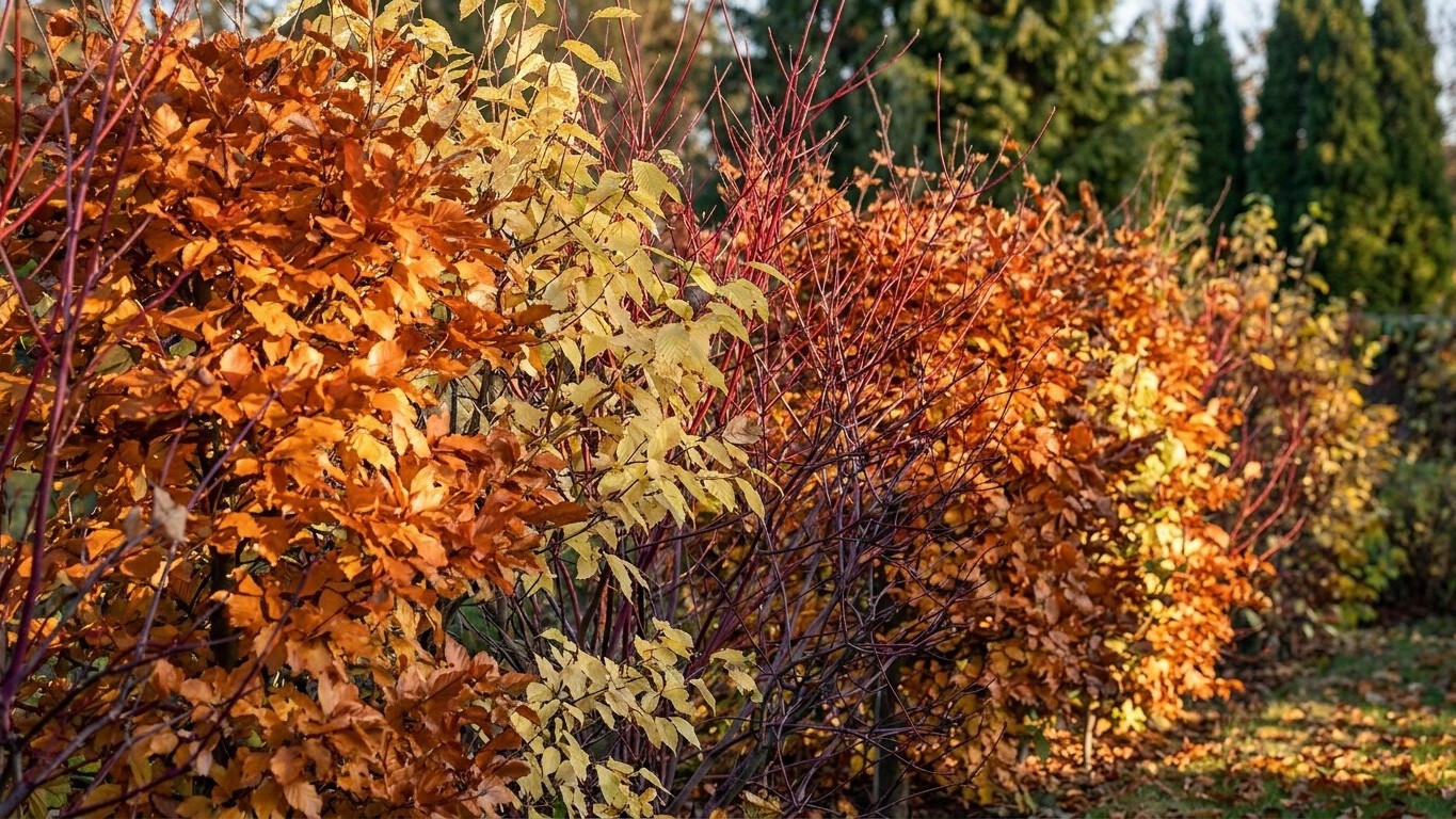 Haie caduque au jardin : charme des feuillages d'automne et espèces recommandées