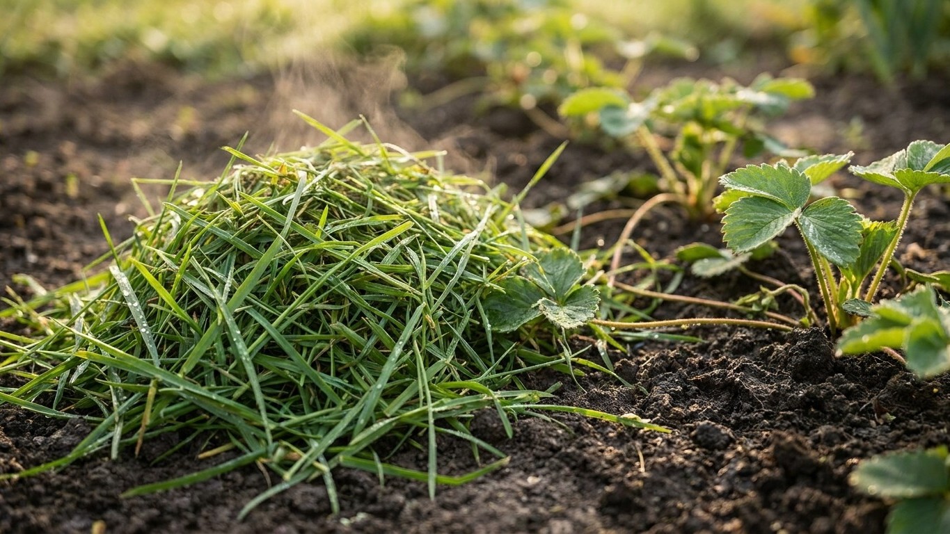 Je paillais mes fraisiers avec la tonte fraîche : un maraîcher m'a montré ce qui brûlait mes stolons à petit feu