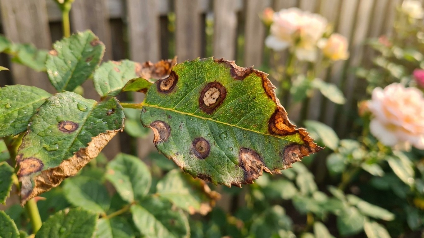 Je pulvérisais du savon noir sur mes rosiers à midi : c'est exactement ce qui les couvrait de taches brunes
