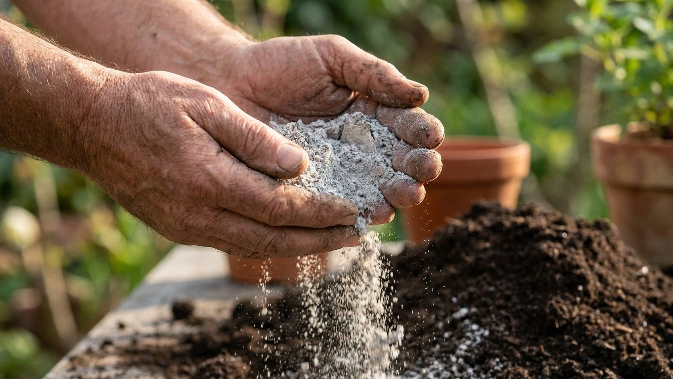 Mon voisin maraîcher jette sa cendre de cheminée partout sauf à deux endroits du jardin, et c'est là qu'il la concentre