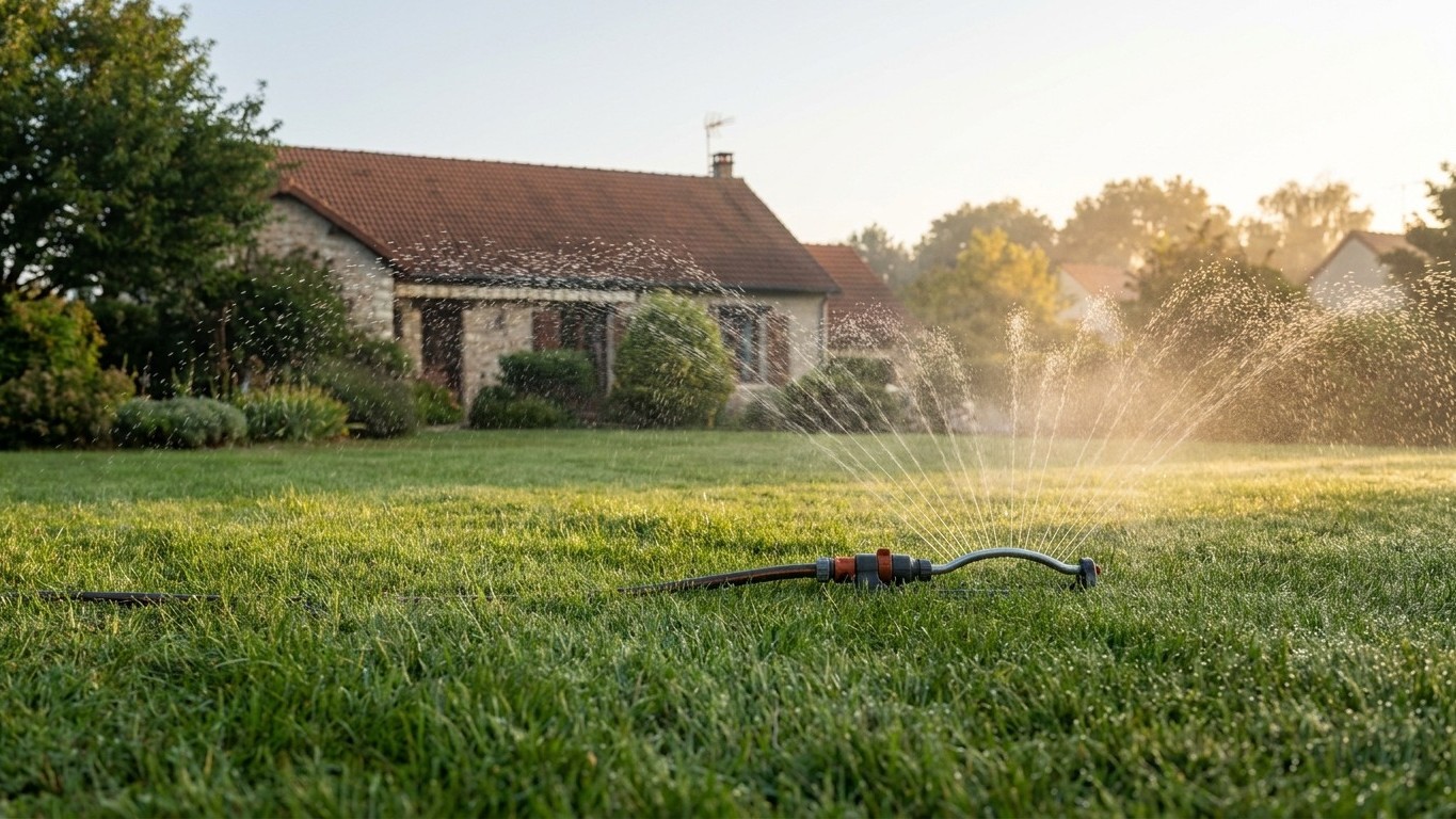 Quand arroser le gazon en été : heures et fréquences pour éviter le brûlage