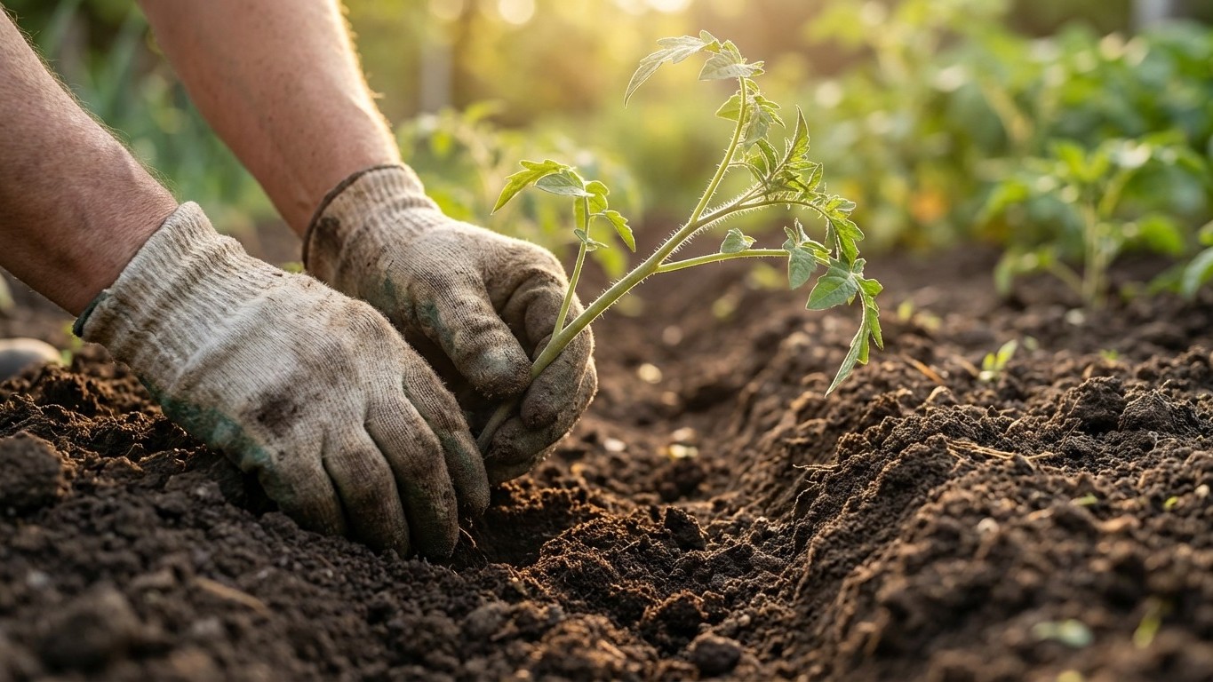 « Tu plantes tes tomates debout ? » : un maraîcher m'a montré la position couchée et mes plants ont doublé