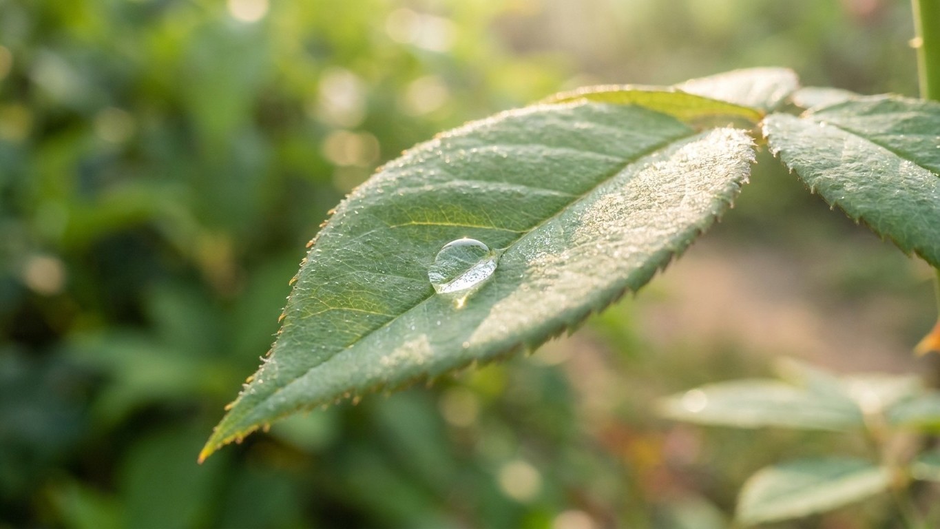 Cette petite goutte qui reste sur vos rosiers le soir est la vraie raison de la poudre blanche que vous retrouvez chaque mai