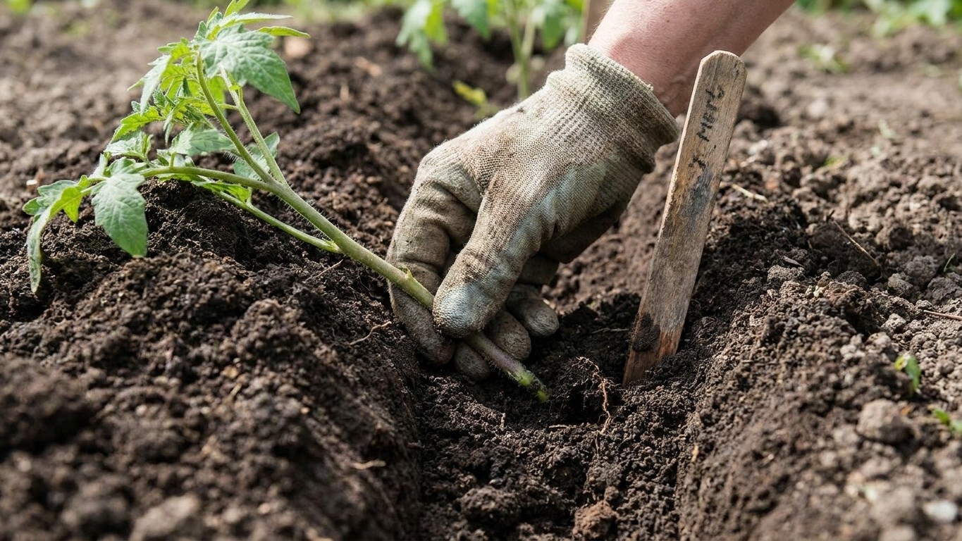 « Couche-les sur le côté » : mon voisin plantait ses tomates à plat et ses plants me dépassaient d'un mètre chaque été