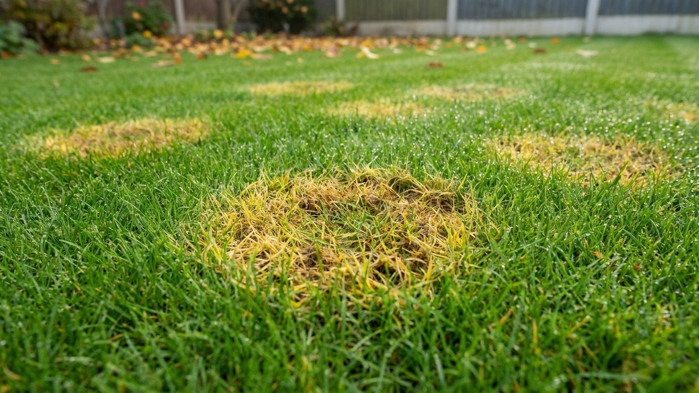 Gazon jaune avec des taches : maladies fongiques, champignons et solutions