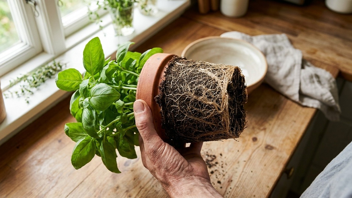 J'achetais un basilic par semaine depuis des années : le jour où j'ai retourné le pot, j'ai vu ce qui l'étouffait depuis l...