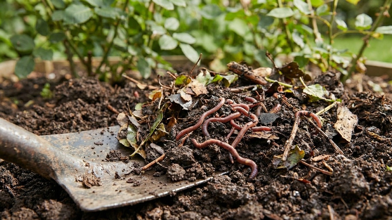 J'ai enterré un déchet de cuisine au pied de mes rosiers en mai : en soulevant la terre trois semaines plus tard, j'ai rec...
