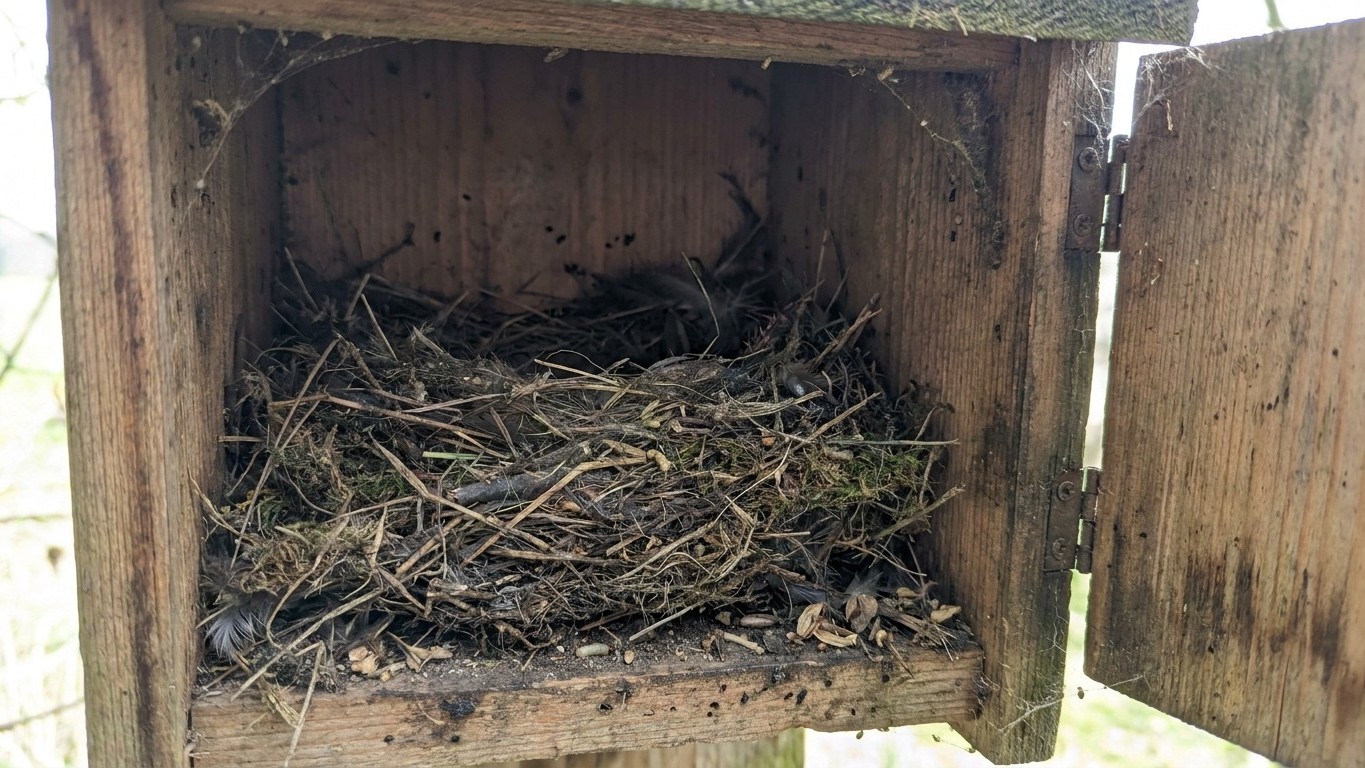 J'ai installé un nichoir à mésanges il y a trois ans : cet été, ce que j'ai trouvé à l'intérieur n'avait plus de plumes