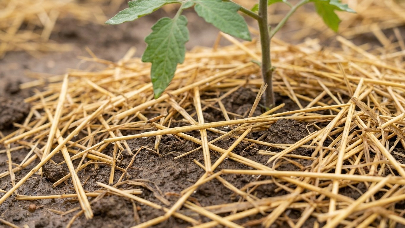 J'ai paillé mes tomates pour la première fois cette année : en arrosant le plant d'à côté une semaine plus tard, j'ai comp...