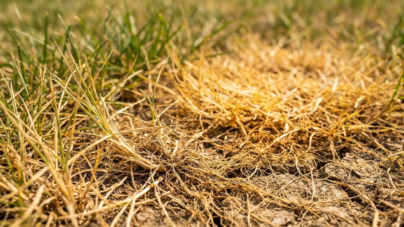 J'ai tondu à 3 cm tout le mois de mai : au premier coup de chaud, mon gazon était grillé jusqu'à la racine