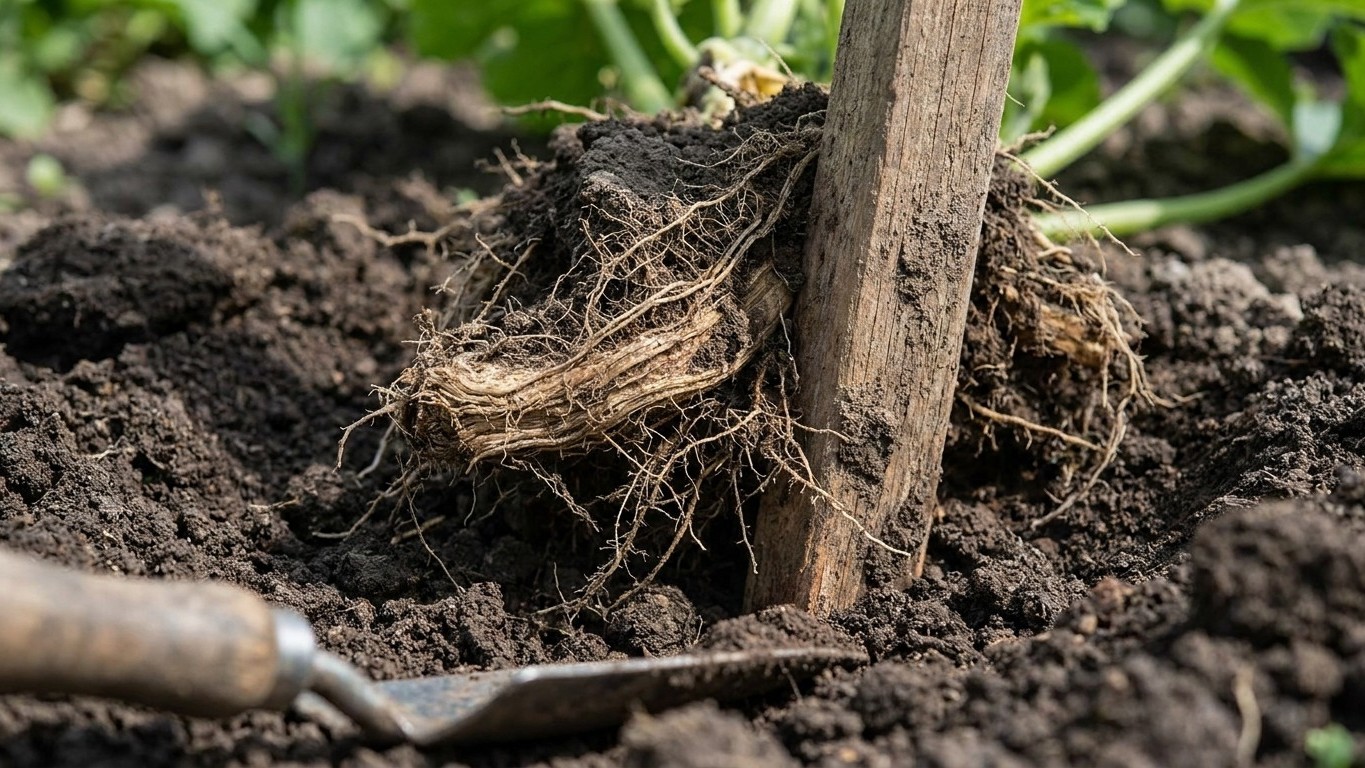 Je plantais mon tuteur après la courge : quand j'ai déterré le pied, j'ai compris pourquoi il ne donnait rien