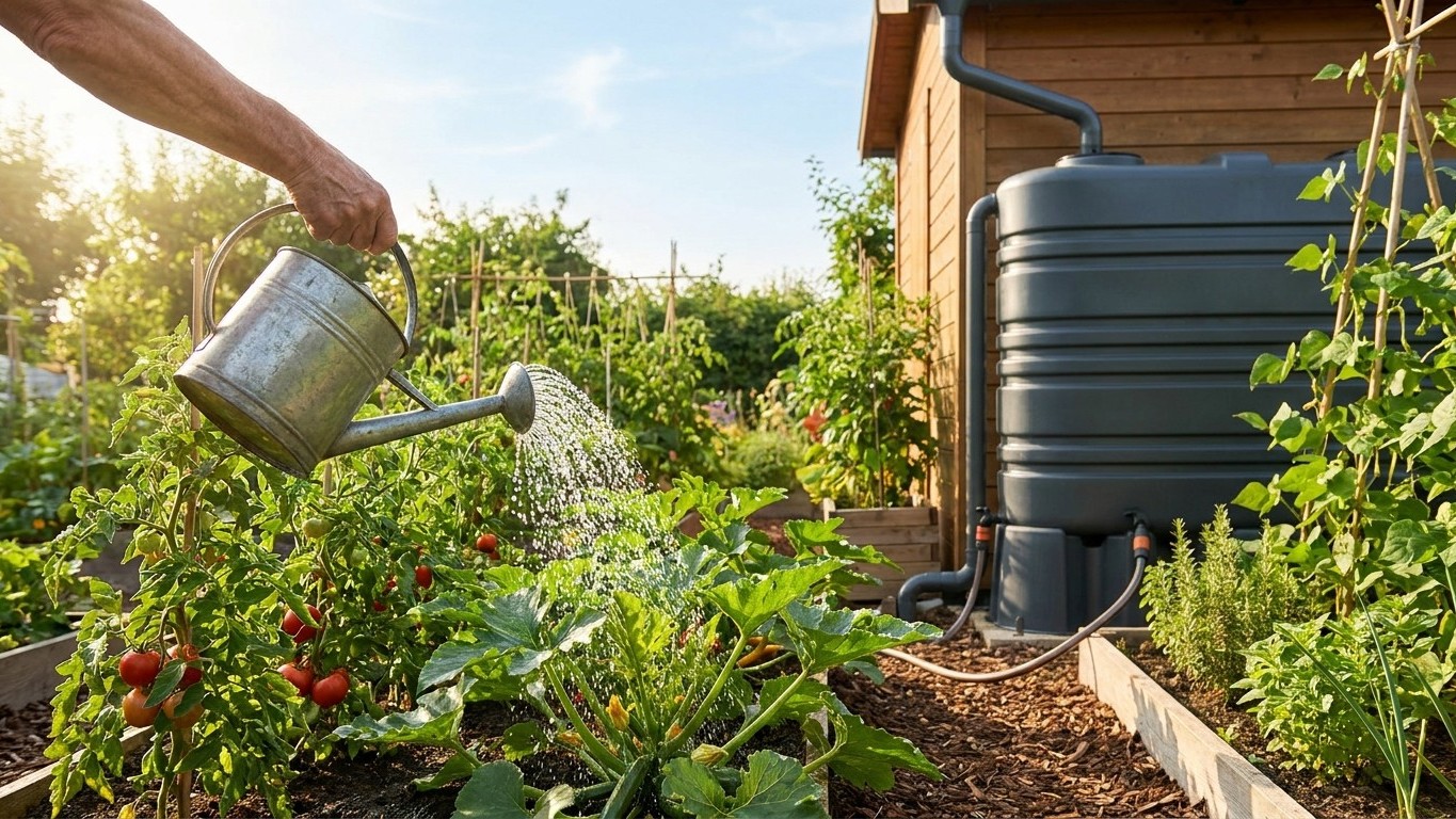 Récupération d'eau de pluie pour le potager : installer une cuve et bien l'utiliser