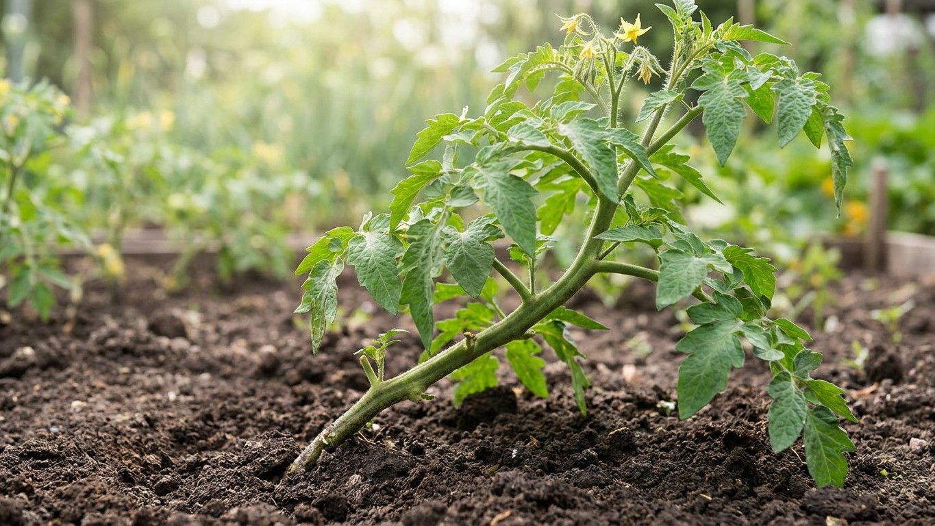 « Tu plantes tes tomates droites ? » : mon voisin a incliné les siennes à 45° et je n'ai jamais vu des tiges aussi épaisses