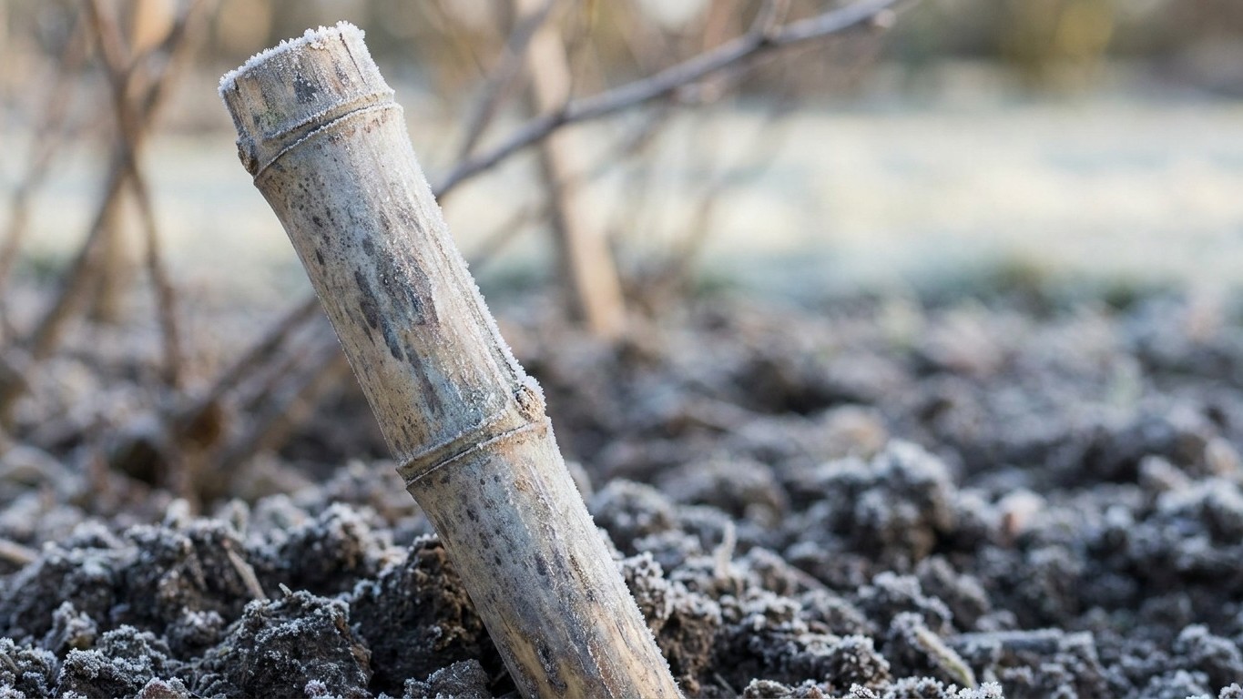 Vos tuteurs en bambou de l'an dernier ont passé l'hiver dehors : ce qui vit encore dessus condamne vos tomates dès le repi...