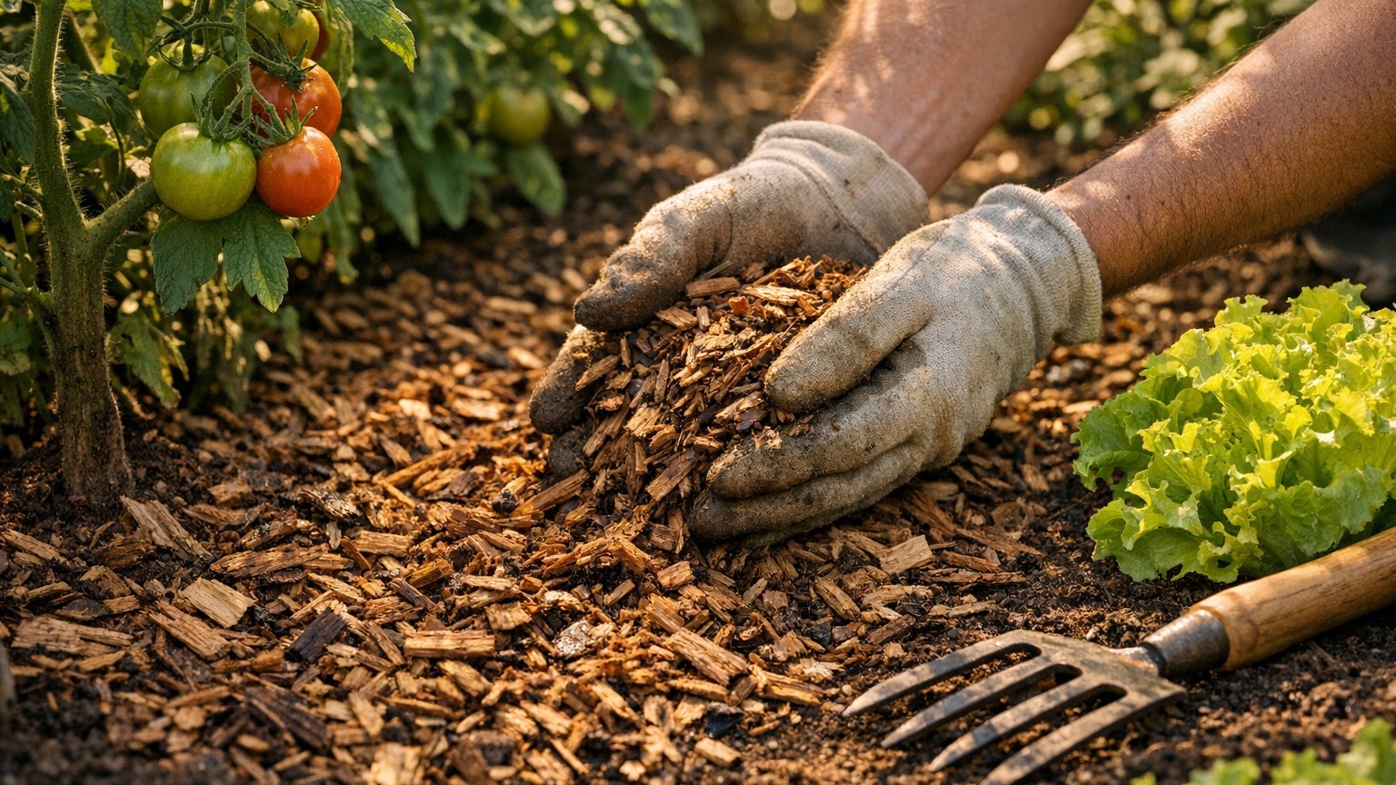 Broyat de bois pour le paillage : comment l'utiliser sans acidifier le sol