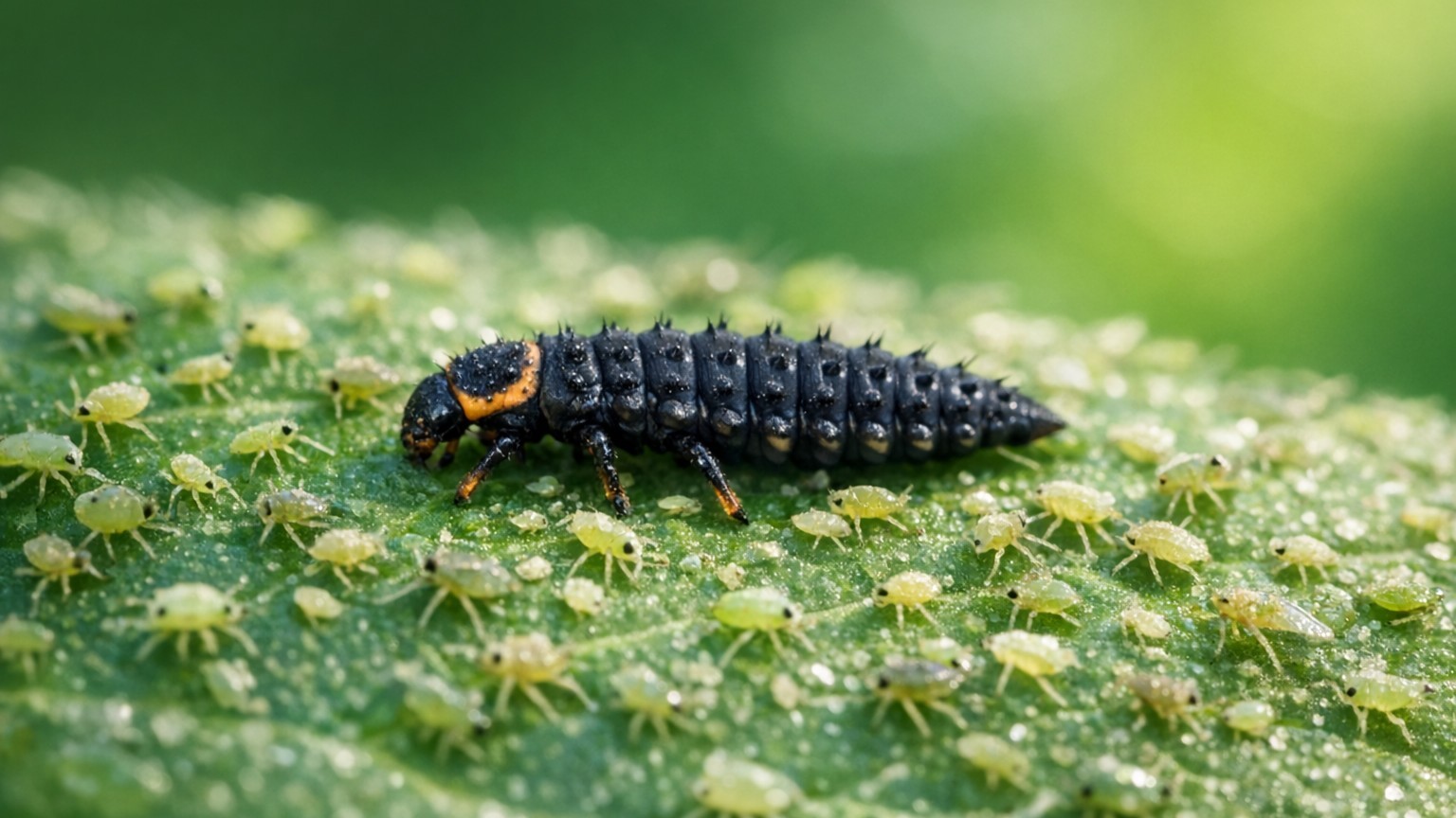Ces petites larves noires au milieu des pucerons sont en fait de précieuses alliées pour votre jardin