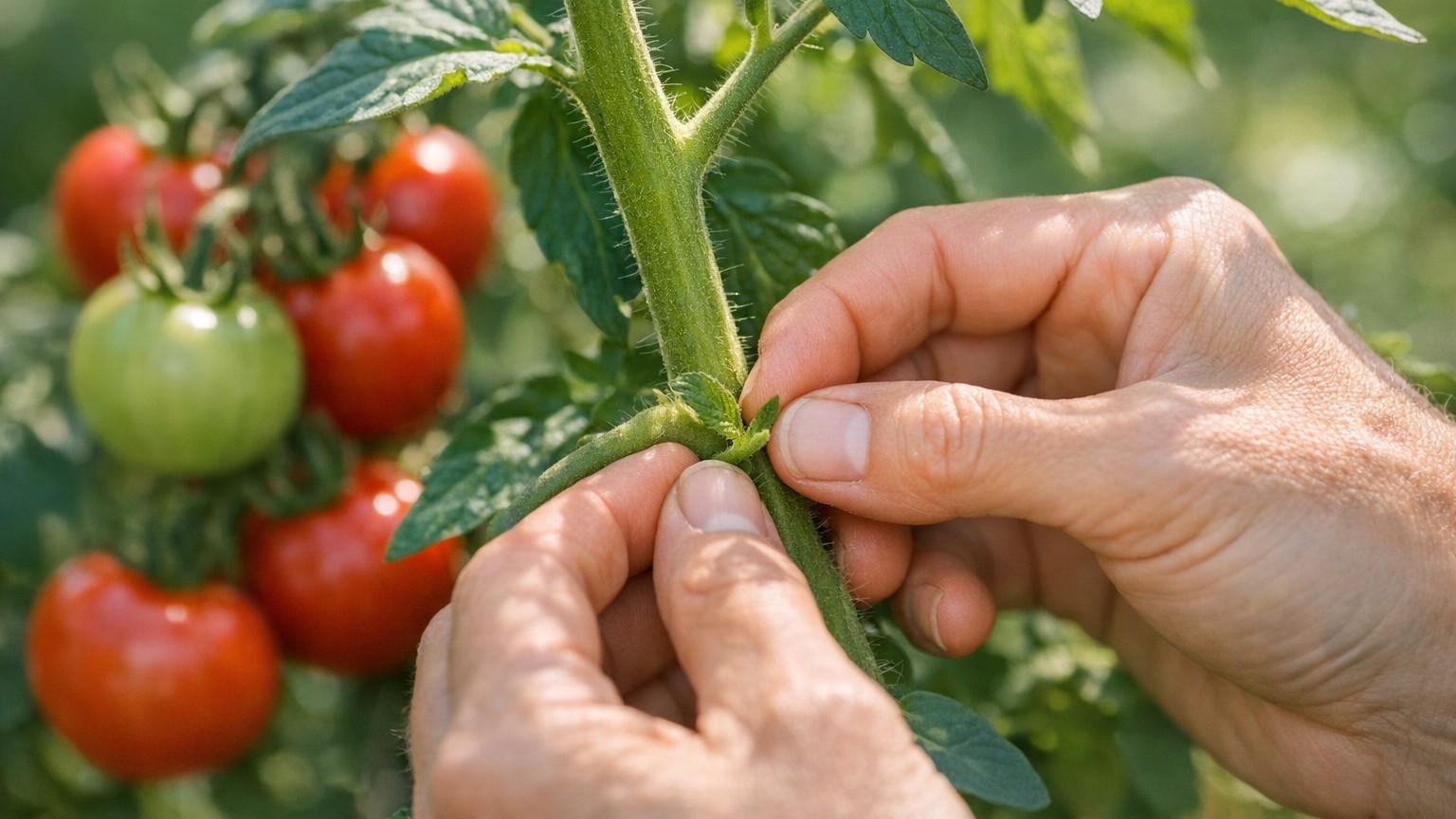 « Coupe tout ce qui pousse au-dessus » : depuis qu’un maraîcher m’a montré ce geste fin juin, mes tomates mûrissent deux f...