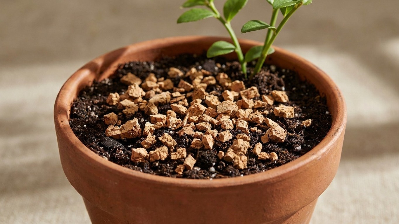 Depuis que j'émiette mes bouchons de liège au pied de mes plants en pot, je n'arrose presque plus en pleine canicule