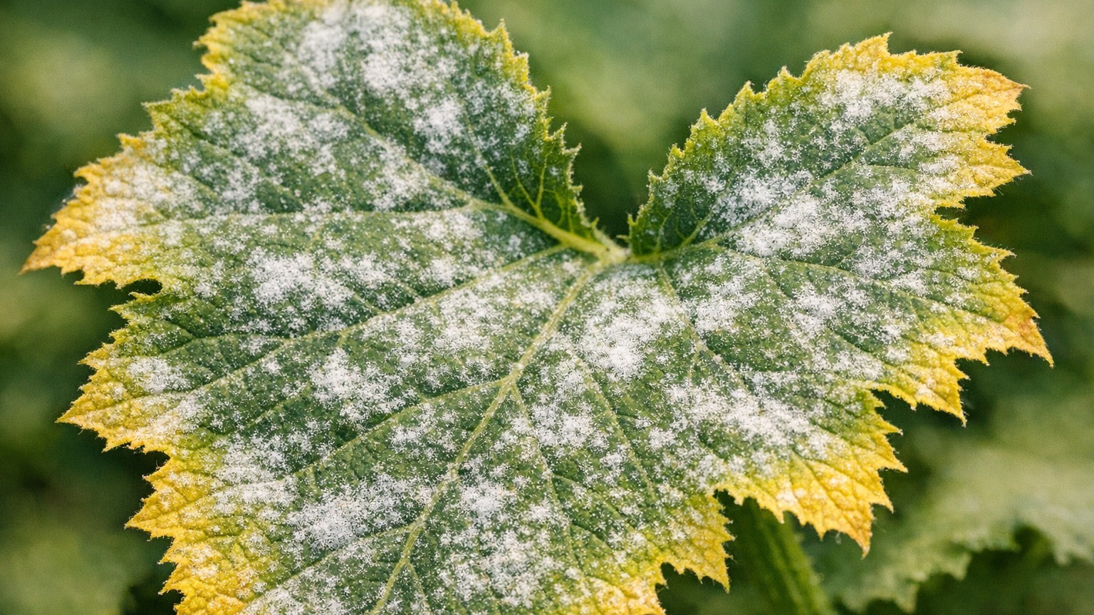 J'ai toujours cru que ce voile blanc sur mes courgettes était de la poussière : quand j'ai vu la feuille pourrir, j'ai com...