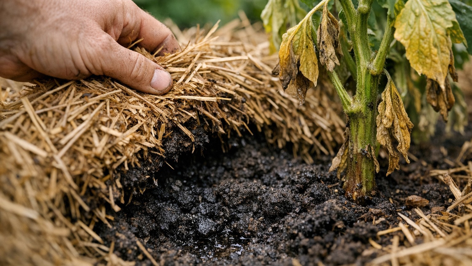 J'ai toujours paillé mes plants bien épais cet été : quand j'ai gratté sous la paille, j'ai compris pourquoi ils dépérissa...