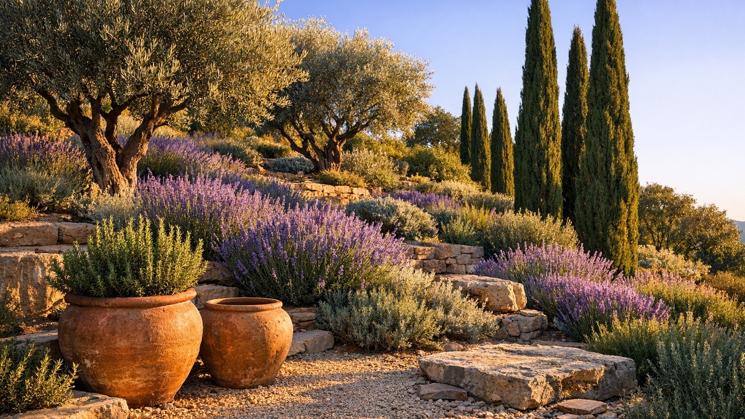 Jardin méditerranéen : idées de design pour un aménagement résistant à la sécheresse