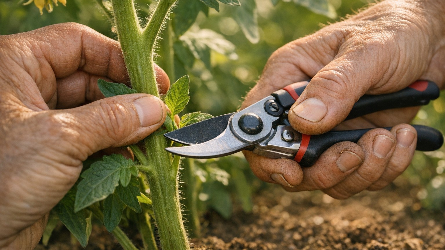 Je taillais mes tomates n'importe comment depuis des années : le jour où un vieux jardinier m'a montré le bon geste, j'ai ...