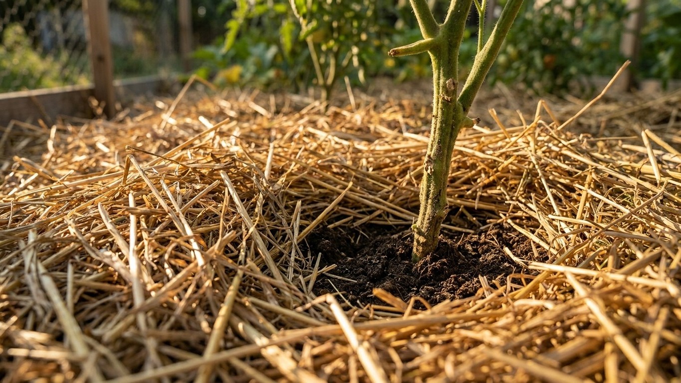 Les anciens recouvraient le pied de leurs tomates avec ce paillage gratuit : par 38°C, ils n’arrosaient quasi plus de l’été