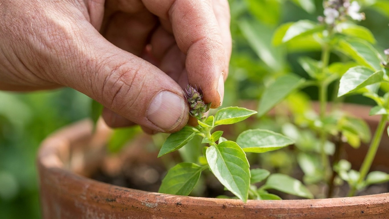 Mon basilic montait en fleurs dès les premières chaleurs et devenait amer : le jour où j'ai pincé les têtes, j'ai compris ...