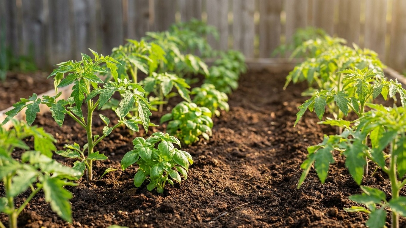 Mon voisin plante toujours une aromatique entre chaque rang de légumes et ce n'est pas pour la cuisine