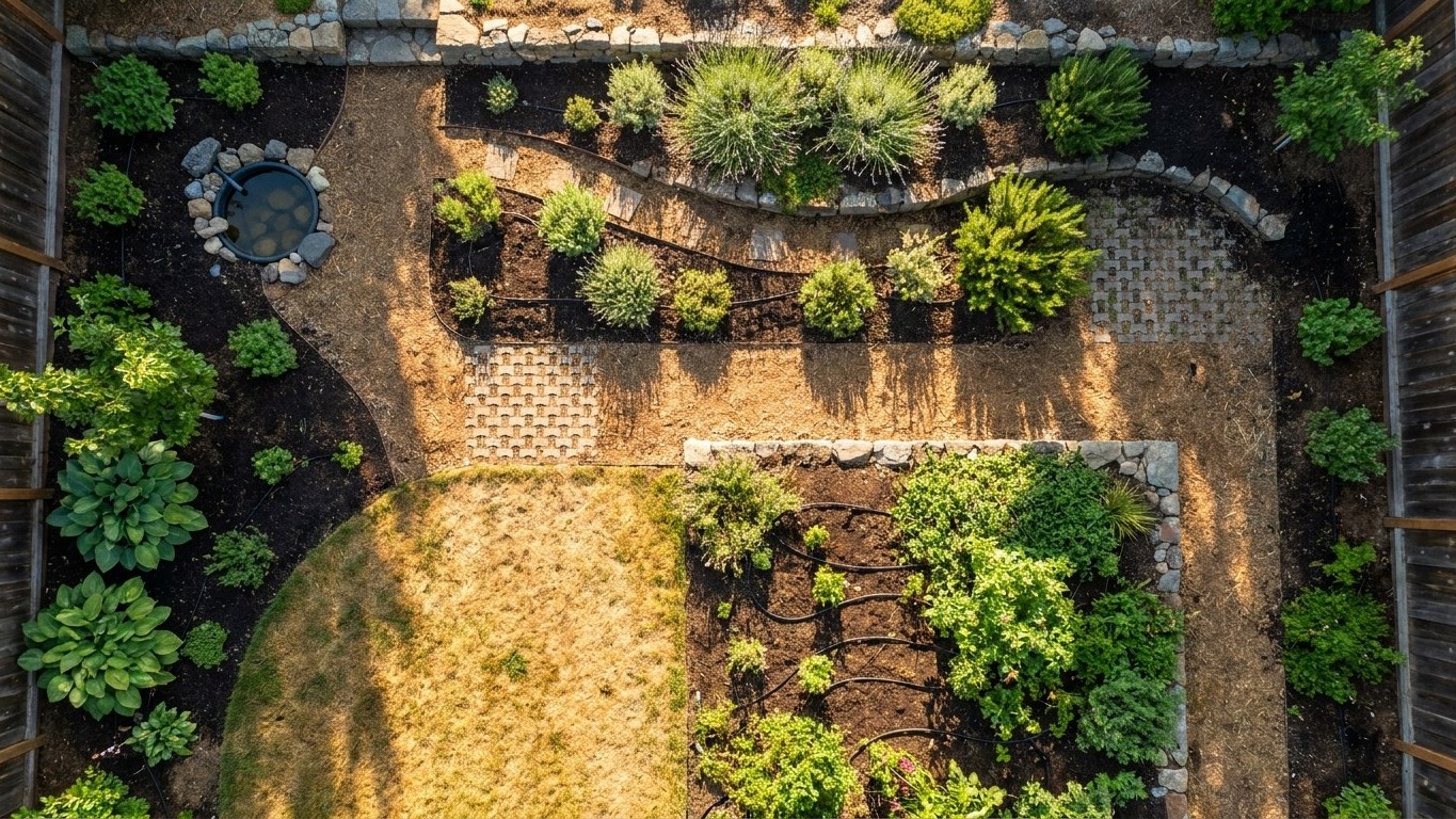 Plan de jardin économe en eau : stratégies et exemples concrets pour chaque configuration