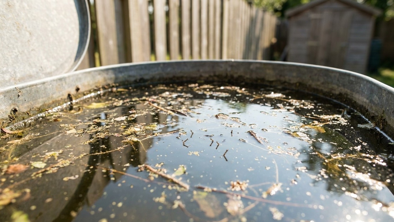 Des millions de Français laissent leur récupérateur d'eau ouvert en juillet : ce qui pond en masse à la surface de la cuve...