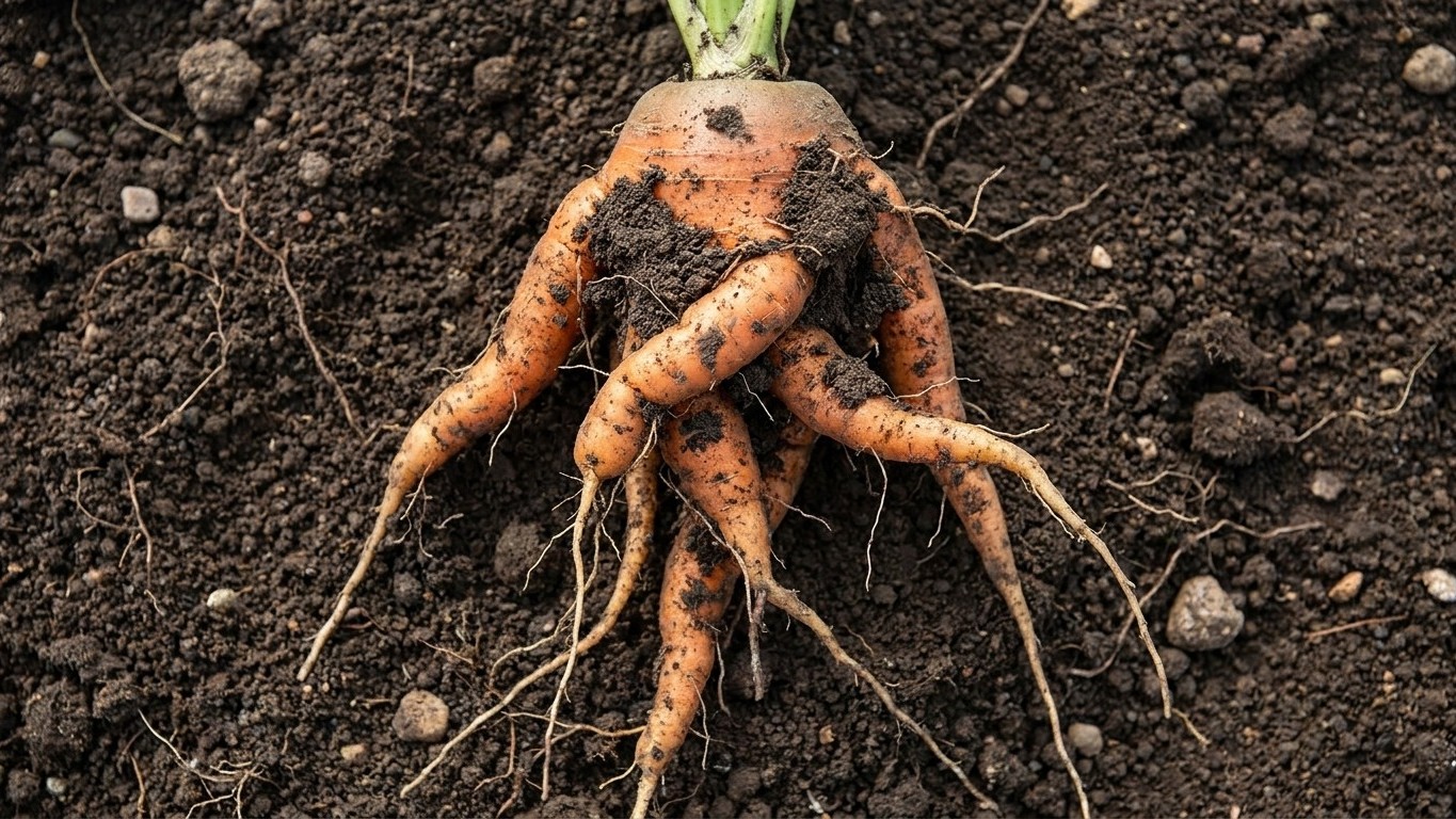 J’ai épandu du fumier sur ma planche de carottes juste pour enrichir la terre avant le semis : à l’arrachage, pas une seul...