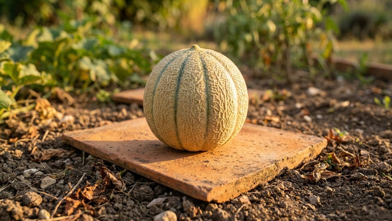 Mon voisin glisse une tuile plate sous ses melons en août et ce n'est pas pour les protéger des limaces