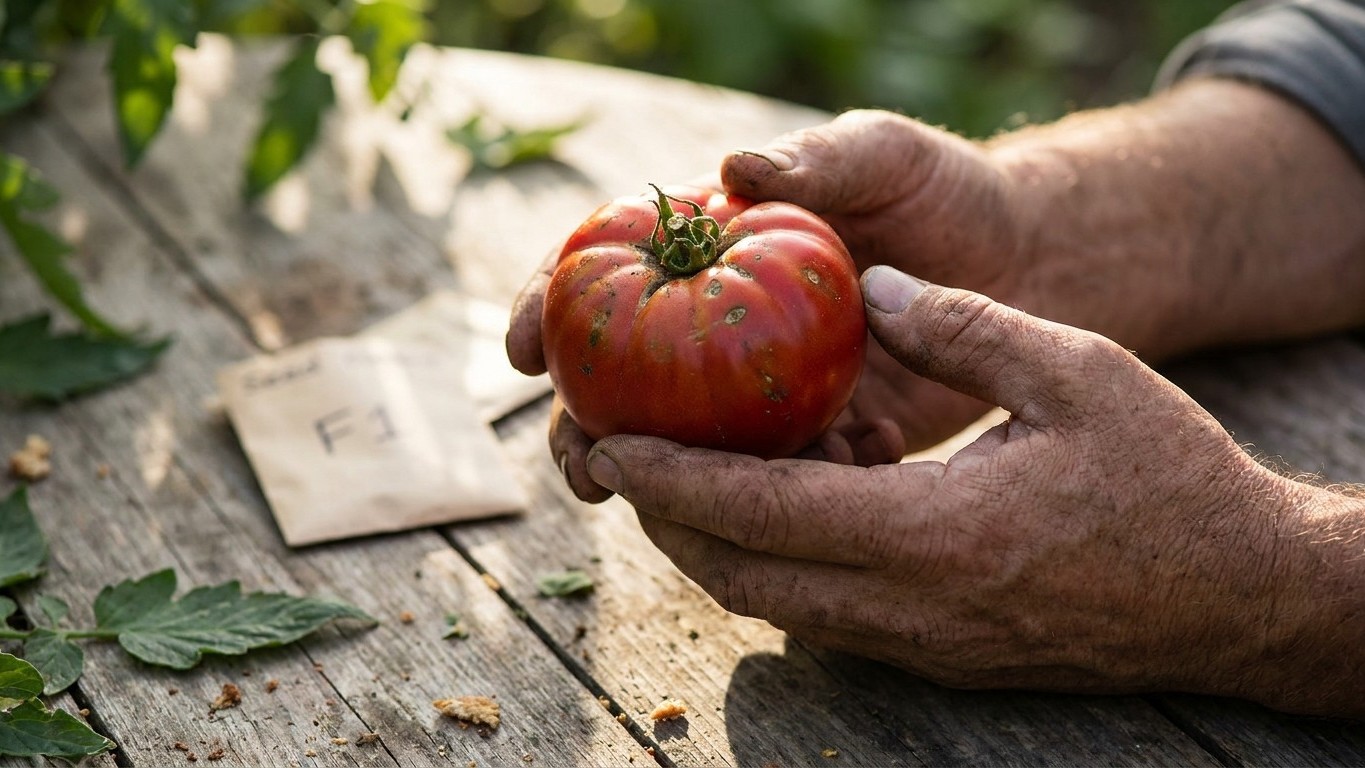 J'ai gardé les graines de mes plus belles tomates d'août pour les ressemer : au printemps suivant, en récoltant, j'ai comp...