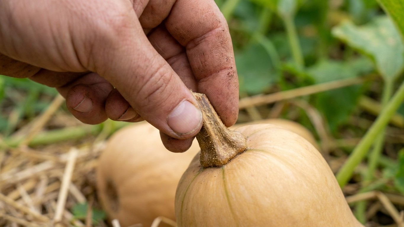 Mon voisin appuie l'ongle sur la tige de ses butternuts avant de les récolter et ce n'est pas pour vérifier si elles sont ...