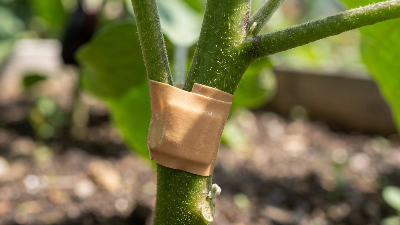 Mon voisin enroule une bande collante au pied de ses aubergines en août et ce n'est pas pour attraper les pucerons